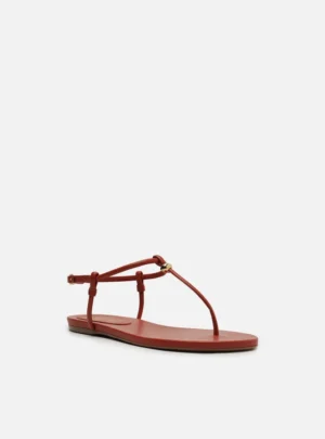 Sandália Rasteira Arezzo Slim Vermelha com Metal