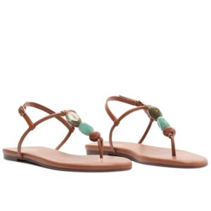 Rasteira Slim Pedrarias Marrom Cinamoon