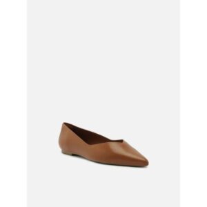 Sapatilha Marrom Couro Bico Fino Arezzo