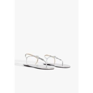 Sandália Rasteira Crystal Schutz Prata