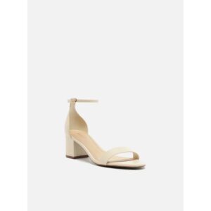 Sandália Off-White Couro Salto Bloco Médio Arezzo