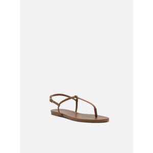 Sandália Rasteira Caramelo Tiras Slim Básica