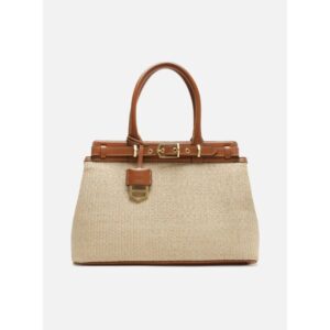 Bolsa Arezzo Tote Marrom Ráfia Victória Grande